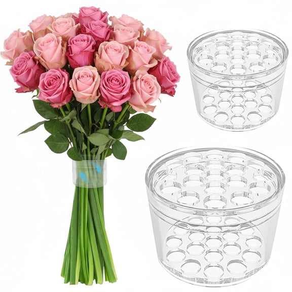 Januofit 2 Pack Spiral Ikebana Stem Holder for Flowers - Clear Floral Frog Arranger for DIY Bouquet, Vase Display, Flower Arrangement Supplies, Wedding & Home Decor(Clear, S+L)