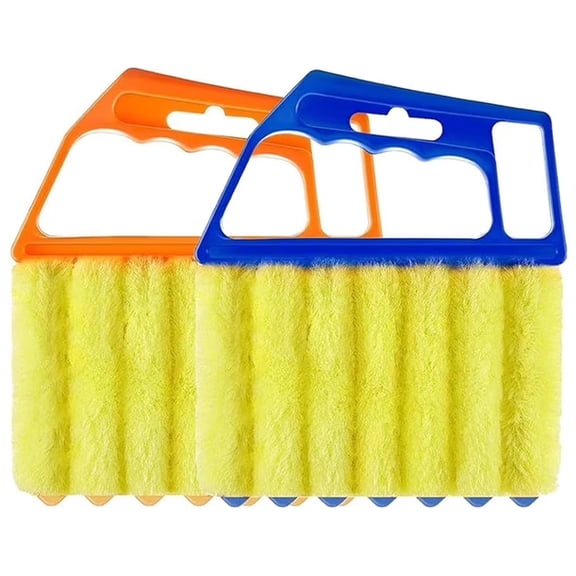 Januofit 4Pcs Window Venetian Blind Cleaner Duster Tool,Venetian Washable Mini Handheld Brush,7 Fingers Dusting Cleaner and Air Vent Cleaner for Wood Blinds,Air Conditioner Vents,Fans Vents