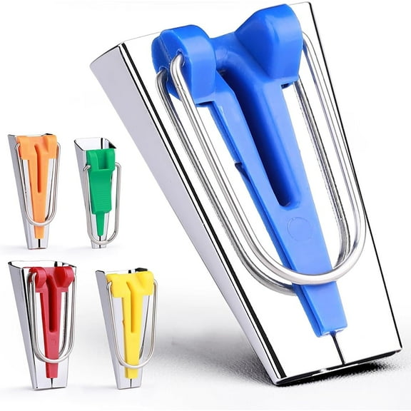 Januofit 5 Sizes Bias Tape Makers, Upgraded Bias Binding Tape Making Tool for Fabric Quilting Sewing, Quickly Customize, Solidly Bias Quilting Tool, 1/4IN 3/8IN 1/2IN 3/4IN 1IN