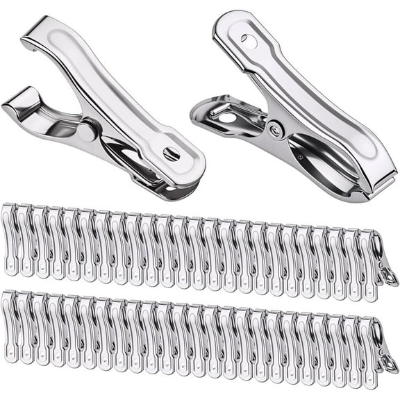 Januofit 50 PCS Garden Clips, Greenhouse Clamps, Stainless Steel Greenhouse Clips for Netting, Heavy Duty Row Cover Clips with a Strong Grip for Shade Cloth or Plant Cover on Gardening Hoops