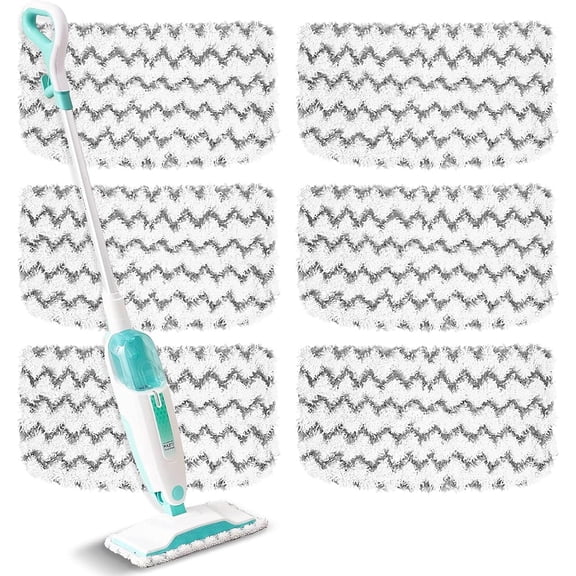 Januofit 6 Pack Steam Mop Replacement Pads Compatible with Shark Steam Mops S1000/S1000A/S1000C/S1000WM/S1001C, Floor Steamer Pads Washable, Reusable Microfiber Cleaner Pads