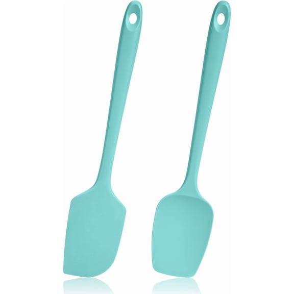 Januofit 600ºF Heat Resistant Spatulas, High Heat Food Safe Semless Kitchen Silicone Scraper Set for Cooking Baking Mixing Scraping Stirring Nonstick Cookware Pan Bowl (Aqua Sky)