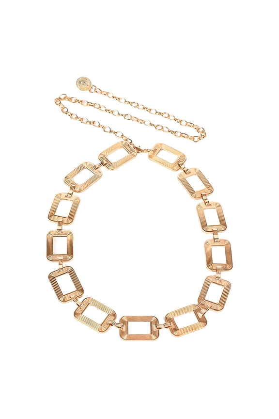 Chain Belt for Women Metal Waist Chain Chunky Belly Link Belt Thick chain Belts Trendy Adjustable Waist Belts Gold Fashion Cute Body Chains for Girls Ladies Dresses Vest Jeans Pants Trousers