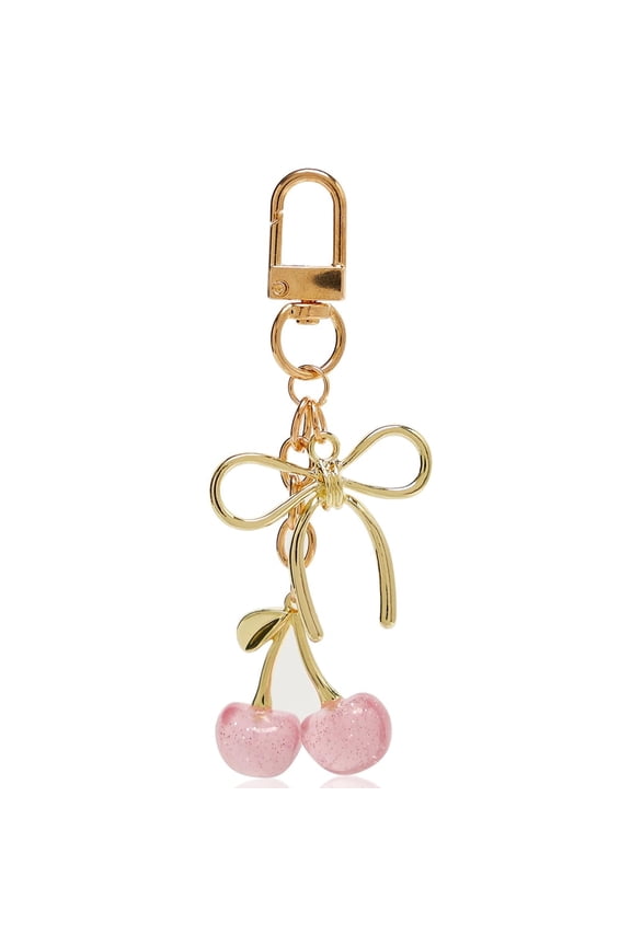 Cherry Keychain Cute Bag Charm Women Leather Keyring Car Keys Gift Mother's Day Birthday Valentine's Purse Accessory