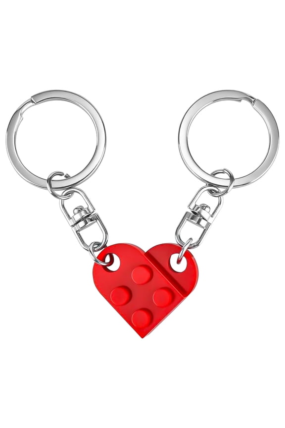 Couples Matching Stuff Gifts - Red Heart Keychain, Matching Couple Heart Keychains Decorations Christmas Valentines Day Gifts for Boyfriend Girlfriend