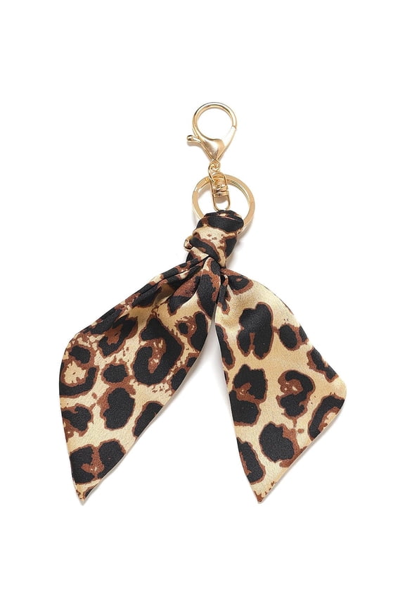 Cute Leopard Bow Keychain Purse Bag Charms for Handbags Tote Bags Car Key Rings Accessories Gifts for Women