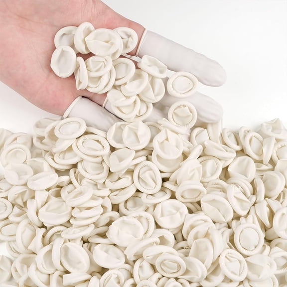 Januofit Finger Cots Disposable, Medium Finger Protectors Thumb Gloves, Natural Latex Sleeves Covers Protection for Fingertips, Electronic Repair, Handmade (Approx.390 PCS)