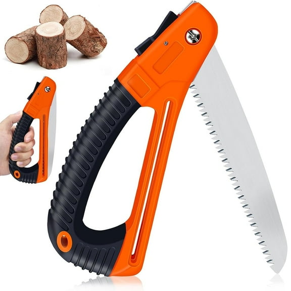 Januofit Folding Hand Saw, 8 Inch Heavy Duty High Carbon Steel Blade for Smooth Cutting, Camping, Gardening, Tree Pruning, Wood Cutting, Compact Design with Non-Slip Ergonomic Handle for Outdoor Use