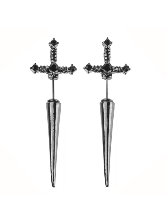 Goth Earrings for Women Men Dagger Sword Earrings Gothic Jewelry Vintage Punk Style Festival Valentine's Day Gifts Grunge Accessories