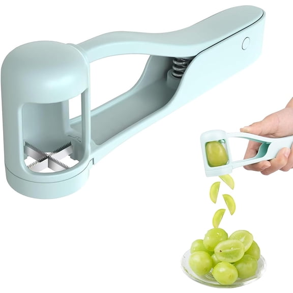 Januofit Grape Cutter For Toddlers, Grape Slicer for Baby Stainless Steel Blade Grape Cherry Tomato Strawberry Cutter Tools Into 4 Pieces for Vegetable Fruit Salad Cake Decoration