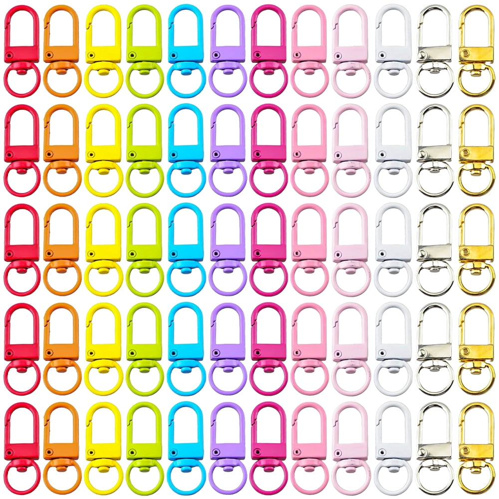 Januofit Keychain clip 60pcs Swivel Snap Lobster Claw Keychain Clasps ...