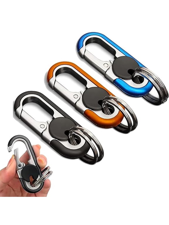 Men's Car Key Chain 3pcs, Personalized Creative Stainless Steel Car Keychain for Men Black