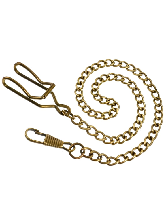 Pocket Watch Chain Vintage Metal Watch Chain Vest Chains Bronze Clip (14.5 Inch)