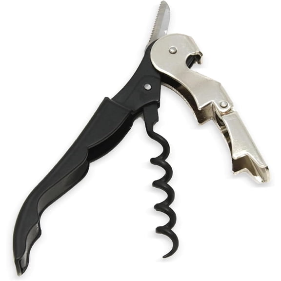 Januofit Select Waiters Corkscrew with Foil Cutter and Bottle Opener, 5 inches in Length, Stainless Steel/Black
