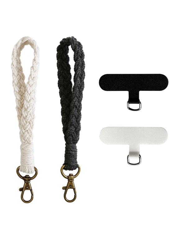 Soft Macrame Keychain Boho Handmade Wristlet Bracelet Keychain Country style Wrist Lanyard Handmade Holder for Women