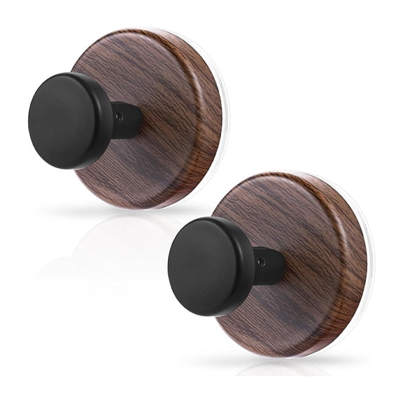 Januofit Suction Cup Wreath Hanger, Heavy Duty Reef Hook for Front Door/Glass Window/Over Door/Outdoor, Christmas/Thanksgiving/Halloween/July 4th/Easter/Valentine/Fall/Summer/Spring (Walnut, 2-Pack)