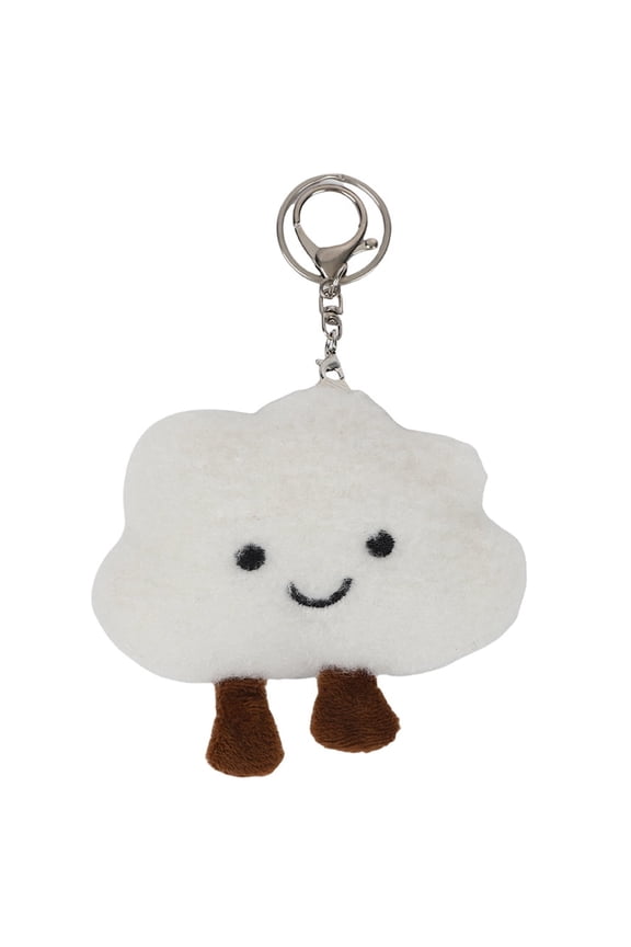 Super Cute Kawaii Smiling Face Happy Cloud Plush Cloud Baby Women Girls Keychain Pendant Metal Key Ring Keychain