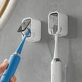 thumbnail image 1 of Januofit Toothbrush Holders for Bathroom 2PCS Toothbrush Holder Wall Mounted with Cover for Shower, Single Toothbrush Dispenser Storage Organizer for Family & Travel, 1 of 7