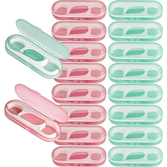 Januofit Travel Floss,160 PCS Portable Flossers Dental Picks,16 Pack Individually Cases with Flossing Pick,Floss Sticks for Adults Teeth Cleaning, Sealed Storage Ideal for Family, Hotel, Trip