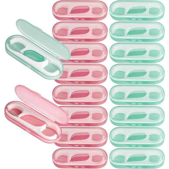 Januofit Travel Floss,160 PCS Portable Flossers Dental Picks,16 Pack Individually Cases with Flossing Pick,Floss Sticks for Adults Teeth Cleaning, Sealed Storage Ideal for Family, Hotel, Trip