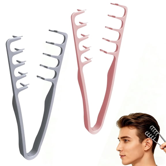 Januofit Upgrade Texture Comb, Volumizing Wide-Tooth Hair Styling Comb, Foundation Capacity Apparatus Maximum Lift Roots Volume Tool for Women Men (2Pcs Mixed Color)