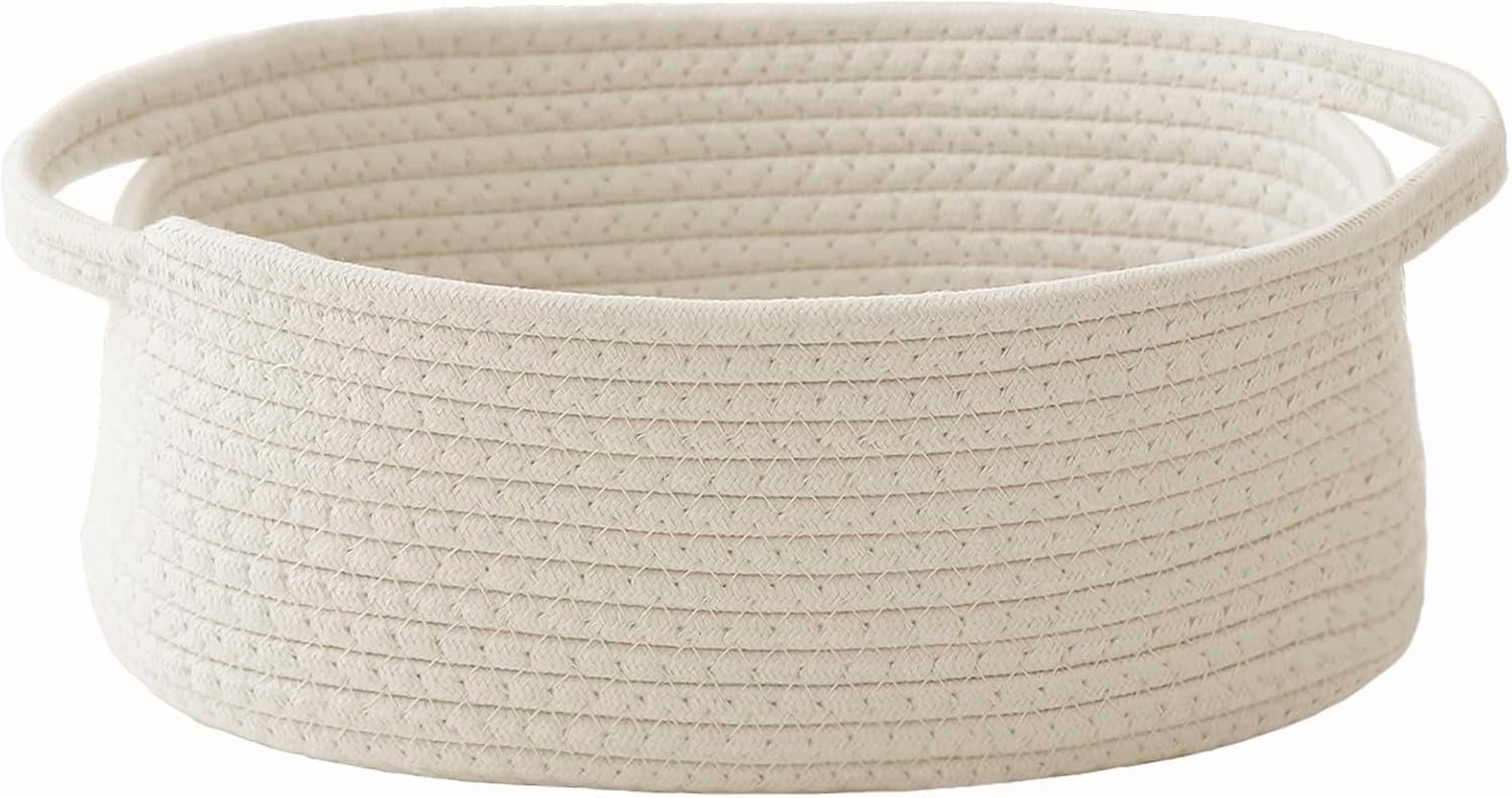Small Sign Storage Rack Januofit Woven Basket,Small Rope Storage Bin with Handles & Ribbon Bag ...