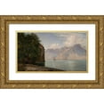 thumbnail image 1 of Janus la Cour 14x10 Gold Ornate Wood Frame and Double Matted Museum Art Print Titled - Chateau De Chillon, Lake Geneva (1876), 1 of 4
