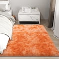 thumbnail image 1 of Janvonne 4x6 Fluffy Area Rug for Bedroom, Modern Shaggy Carpets Fuzzy Rug for Teens Dorm Bedside Home Decor Aesthetic, Heavy Duty Non Slip, Tie-dye Orange, 1 of 8