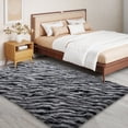 thumbnail image 1 of Janvonne 5x7 Fluffy Area Rug for Living Room Bedroom, Modern Shaggy Carpets Fuzzy Rug for Teens Dorm Bedside Home Decor Aesthetic, Heavy Duty Non Slip, Zebra Print, 1 of 8