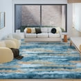 thumbnail image 1 of Janvonne 6x9 Soft Fluffy Area Rugs, Non Slip Floor Mat, Plush Fuzzy Shaggy Floor Rugs for Living Room Bedroom Modern Decor Carpet, Abstract Blue and Yellow, 1 of 8