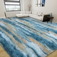 thumbnail image 1 of Janvonne 9x12 Soft Fluffy Area Rugs, Non Slip Floor Mat, Plush Fuzzy Shaggy Floor Rugs for Living Room Bedroom Modern Decor Carpet, Abstract Blue and Yellow, 1 of 8