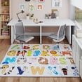 thumbnail image 1 of Janvonne Animal Alphabet Kids Area Rug - Soft ABC Learning Carpet, Non-Slip Washable Play Rug for Nursery Playroom Bedroom,4X5ft, 1 of 9
