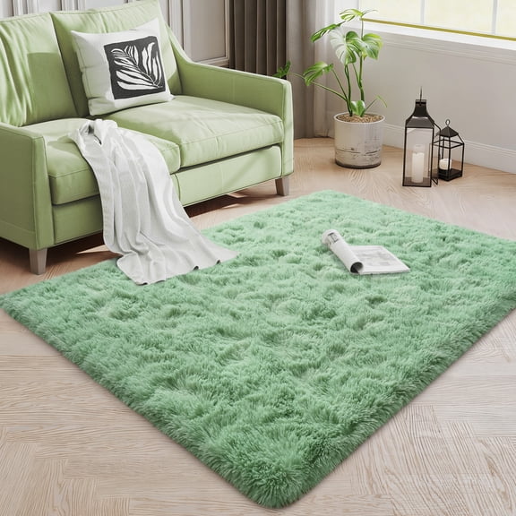 Janvonne Area Rugs for Doorway,3x5ft Non Skid Shaggy Carpets for Entrance hall, Entrance, Home Decor Aesthetics,Mint Green