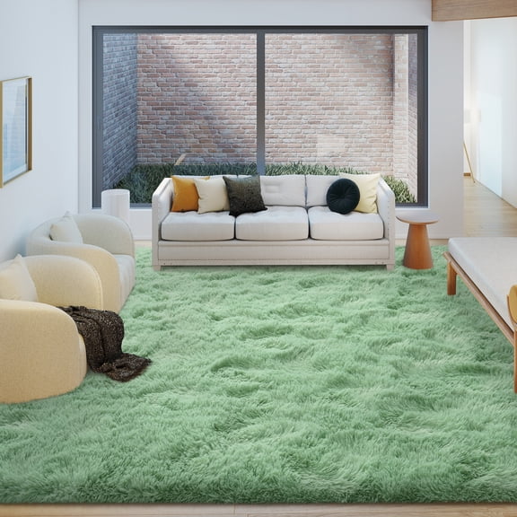 Janvonne Area Rugs for Living Room,6x9ft Soft Non Skid Easy-care Shaggy Carpets for Bedroom, Dorms,Children's Room,Home Decor Aesthetics,Mint Green