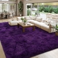 thumbnail image 1 of Janvonne Area Rugs for Living Room,8x10ft Soft Fluffy Shaggy Indoor Floor Carpet for Bedroom,Dorms, Nursery Rooms, Home Decor Aesthetic,Grape Purple, 1 of 8