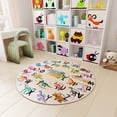 thumbnail image 1 of Janvonne Dinosaur Alphabet Kids Area Rug - Soft ABC Learning Carpet, Non-Slip Washable Play Rug for Nursery Playroom Bedroom,47in, 1 of 9