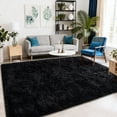 thumbnail image 1 of Janvonne Fluffy Area Rugs for Living Room,5x7ft Black Soft Non Skid Shaggy Carpets for Bedroom, Dorms, Home Decor, 1 of 5
