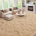 thumbnail image 1 of Janvonne Fluffy Area Rugs for Living Room,Soft Shaggy Camel Carpets for Bedroom, Home Decor Aesthetic,Tie-Dye Black Gray，10x14ft, 1 of 8