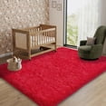 thumbnail image 1 of Janvonne Fluffy Red Area Rug for Bedroom Living Room Soft 5x7 Fuzzy Rugs Non-Shedding Indoor Plush Rug for Nursery Kids Room Dorm Room Home Decor, High Pile Shaggy Floor Carpets, 1 of 8