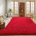 thumbnail image 1 of Janvonne Fluffy Red Area Rug for Bedroom Living Room Soft 6x9 Fuzzy Rugs Non-Shedding Indoor Plush Rug for Nursery Kids Room Dorm Room Home Decor, High Pile Shaggy Floor Carpets, 1 of 8