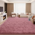 thumbnail image 1 of Janvonne Soft Fluffy Shaggy Area Rug, 8'x 10' Bean paste Pink Plush Fuzzy Carpet for Bedroom Living Room, Non-Slip Modern Indoor Shag Rug for Kids Room Nursery Home Decor, 1 of 8