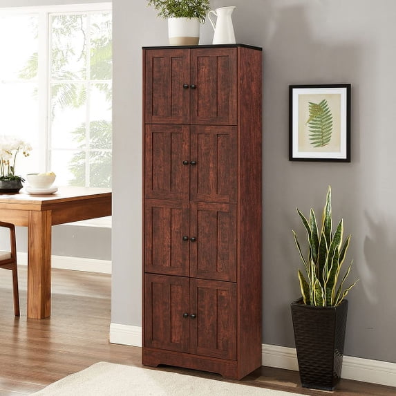 Jaodemo Kitchen Pantry Cabinet, Brown, 12.8''