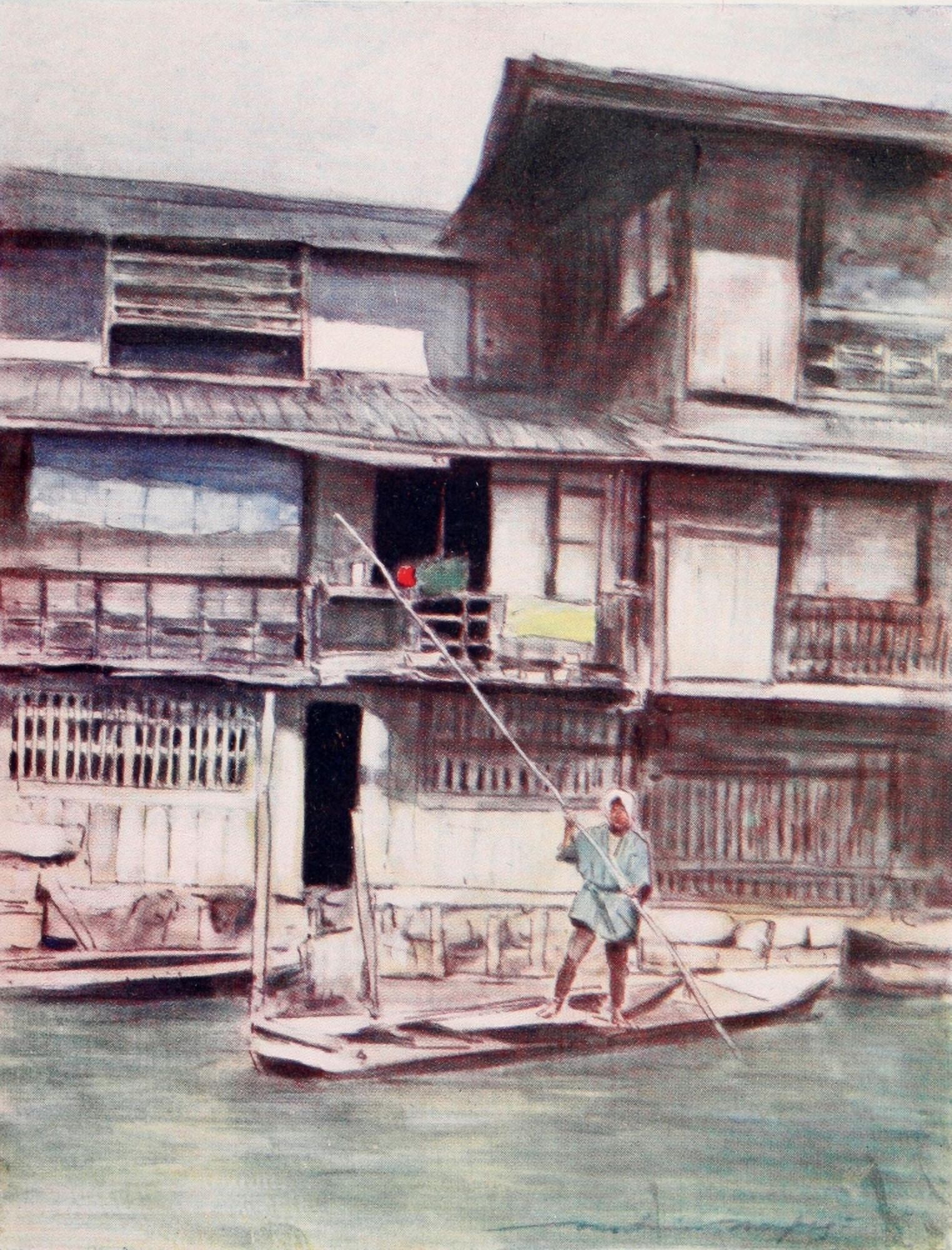 Japan 1901 A by-canal Canvas Art - Mortimer Menpes (18 x 24)