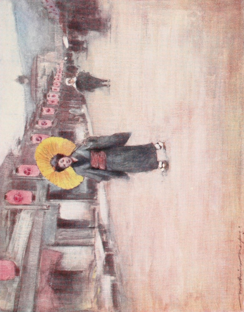 Japan 1901 A street in Kioto Canvas Art - Mortimer Menpes (18 x 24)