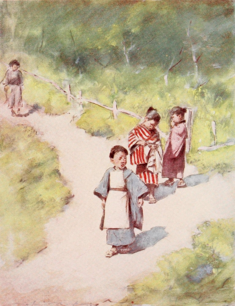 Japan 1901 A sunny stroll Canvas Art - Mortimer Menpes (24 x 36)
