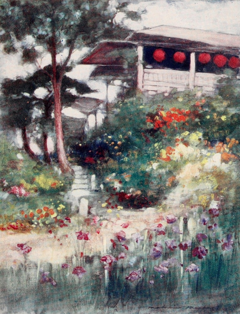 Japan 1901 An iris garden Canvas Art - Mortimer Menpes (18 x 24)