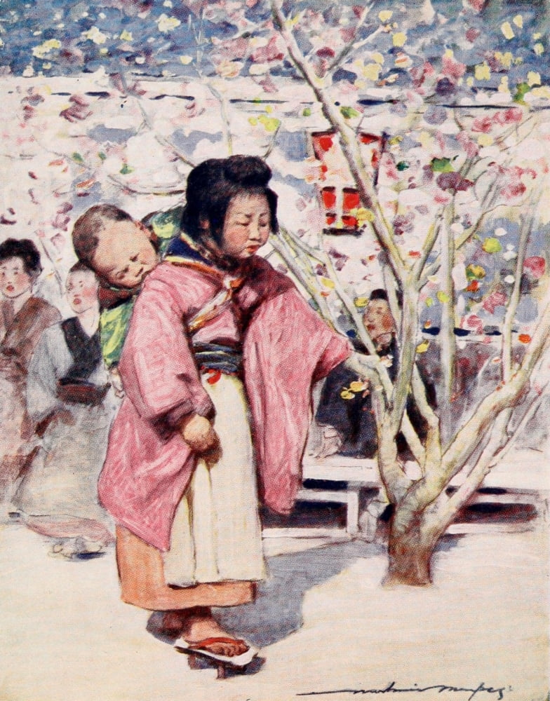 Japan 1901 Baby & baby Canvas Art - Mortimer Menpes (18 x 24)