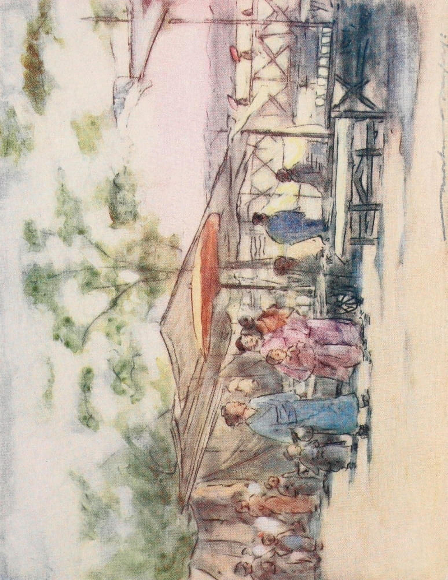 Japan 1901 End of the day at the festival Canvas Art - Mortimer Menpes (18 x 24)