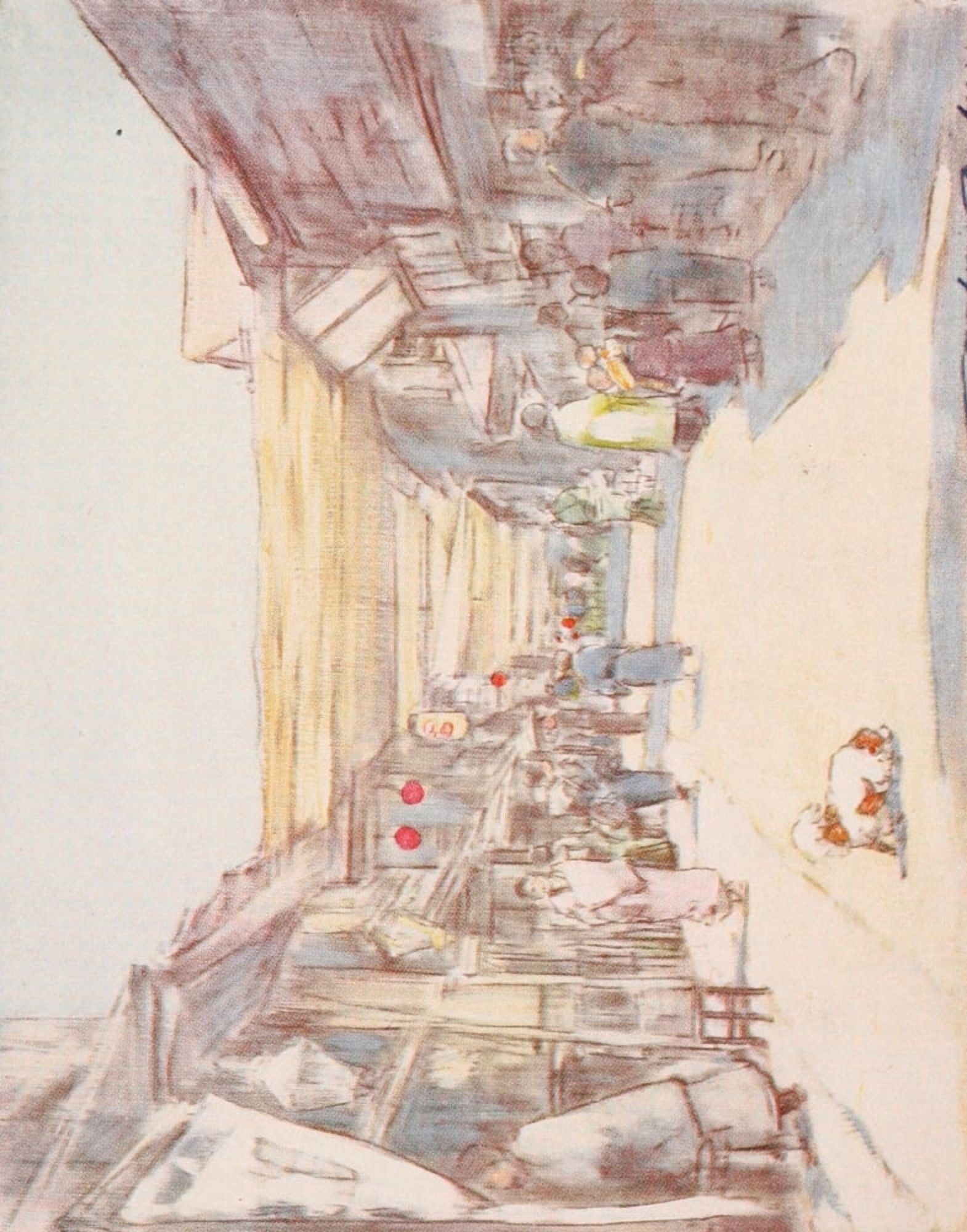 Japan 1901 Honeysuckle Street Canvas Art - Mortimer Menpes (18 x 24)