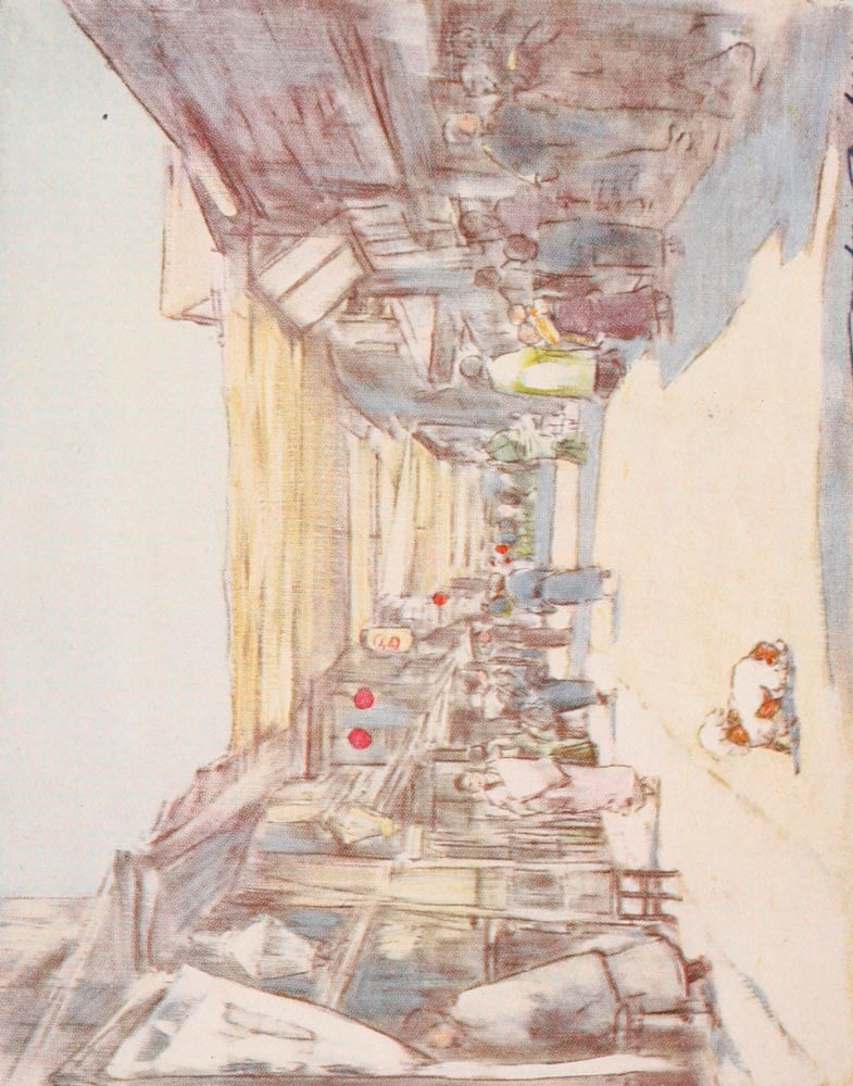 Japan 1901 Honeysuckle Street Canvas Art - Mortimer Menpes (24 x 36)
